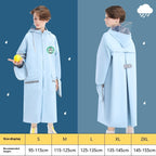 Children's Raincoat Girls Boys Primary School Students School Belt Schoolbag Seat Middle And Big Children Full Body Poncho