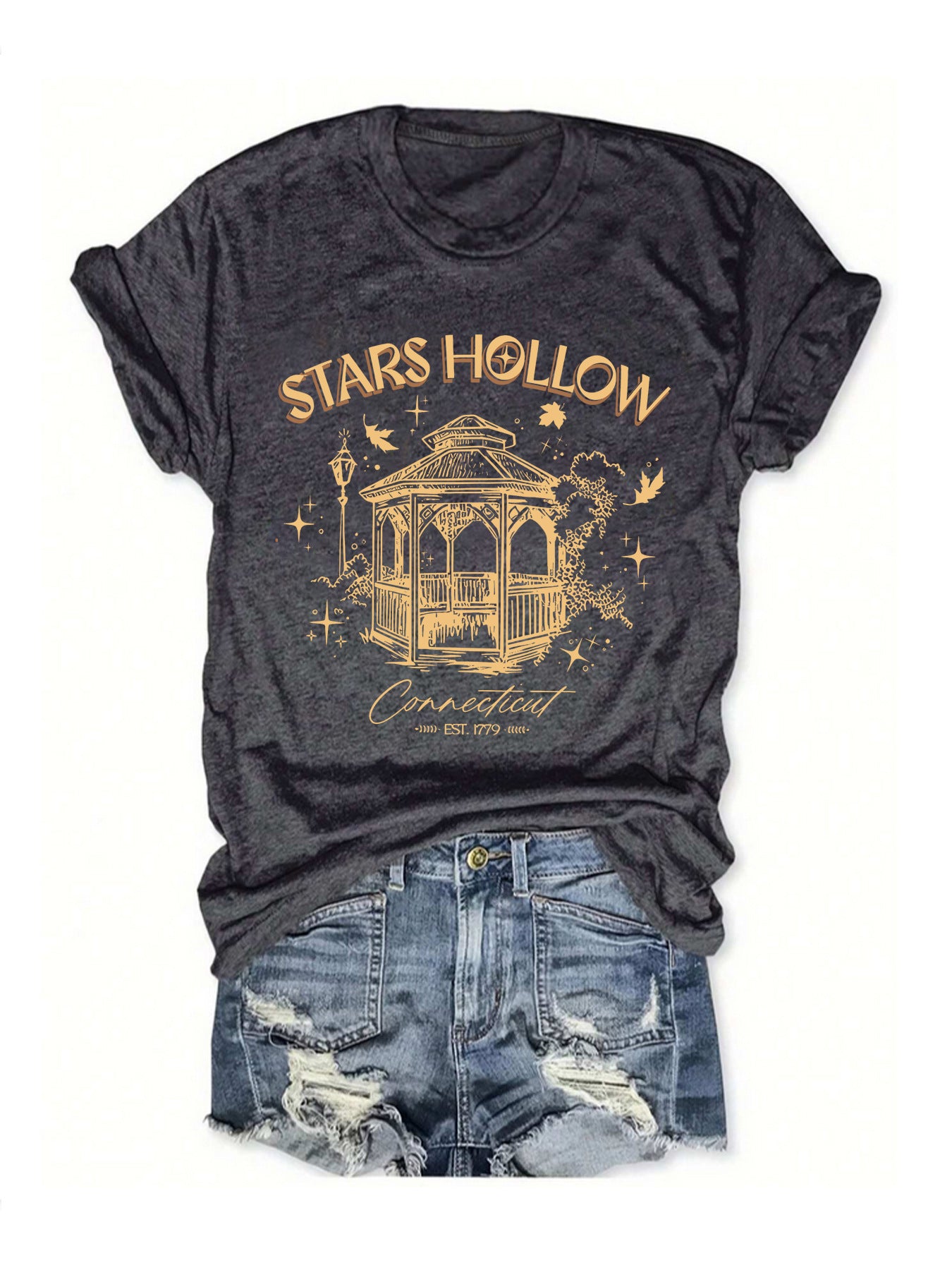 Casual Fashion Women's Wear Letter Graphic Print Crew Neck Short Sleeve