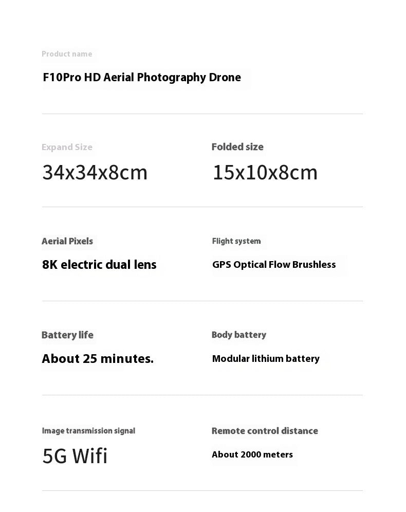 F10 Folding GPS Aerial Photography Dual Intelligent Positioning Return Four-axis