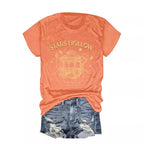 Casual Fashion Women's Wear Letter Graphic Print Crew Neck Short Sleeve