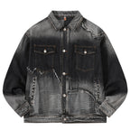 American Retro High Street Washed Destroyed Denim Jacket