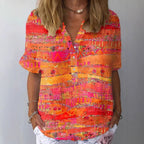 Casual Women's Short Sleeve Pullover Print Shirt