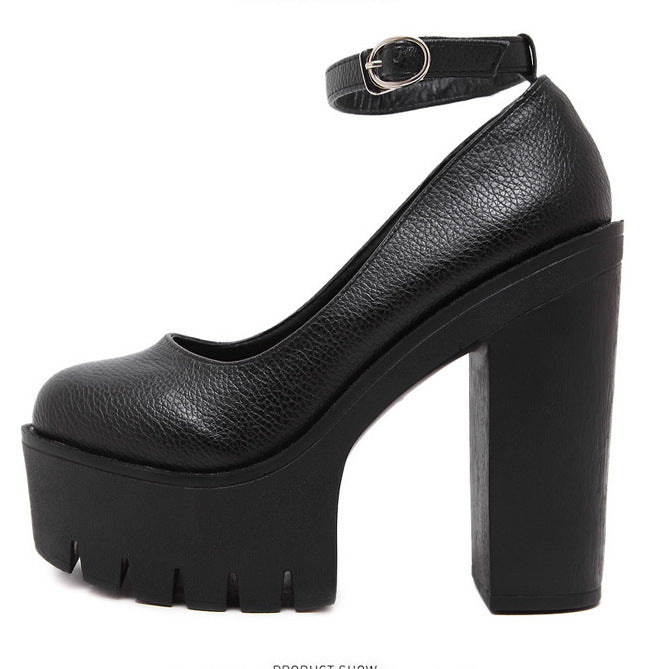 European And American Fashion Buckle Women's Shoes